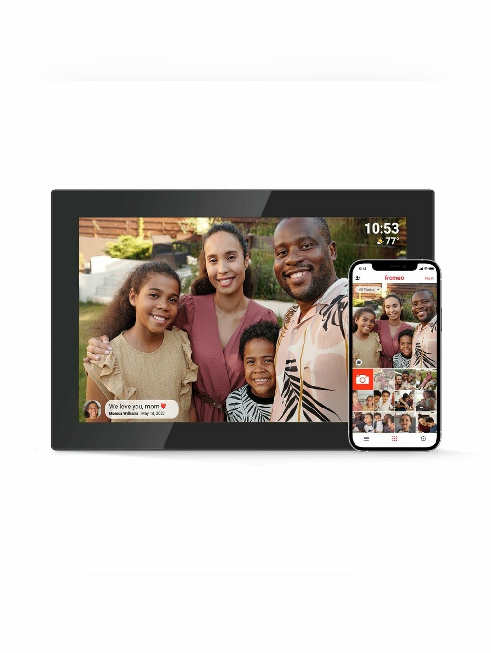 Tangelo PhotoLink 10.1" WiFi Digital Photo Frame - Black